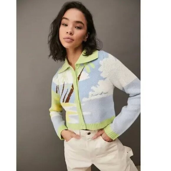 House of Sunny Sweaters - House of Sunny Day Dreamer Graphic Print Knitted Cardigan